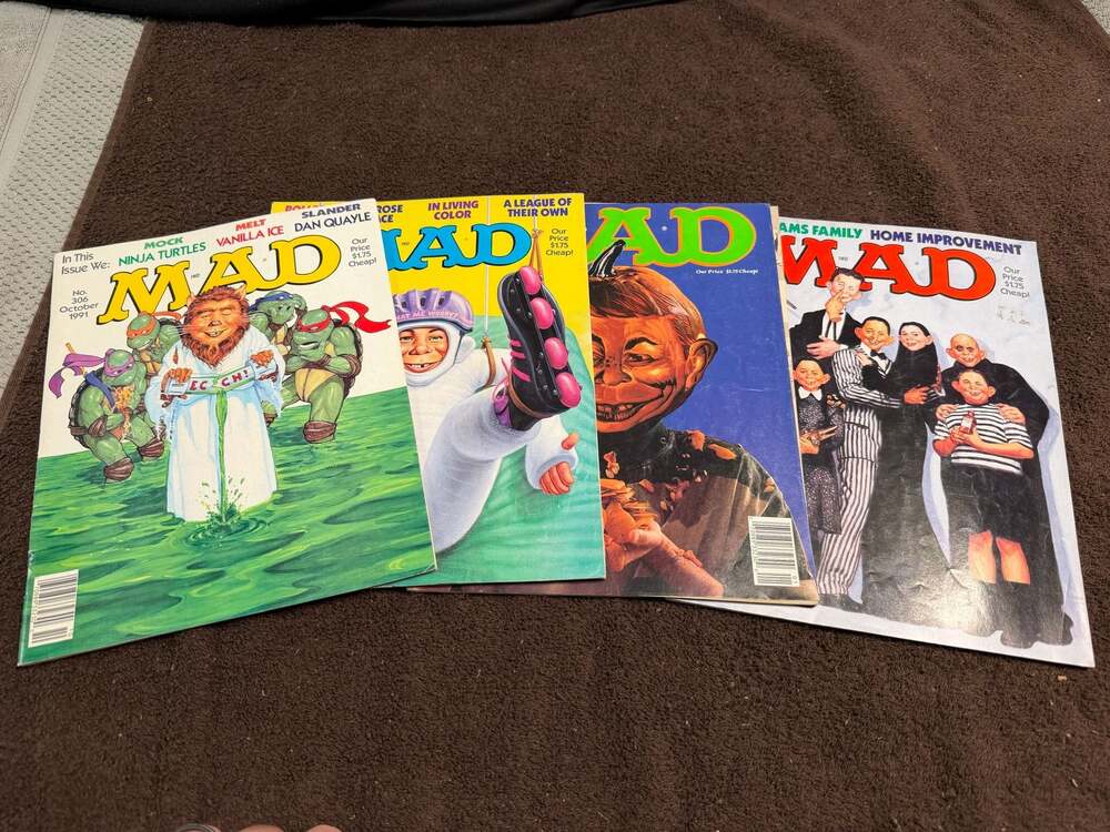 Lot of 4 Vintage 90’s MAD Magazines (Issues 306, 311, 316, 317)